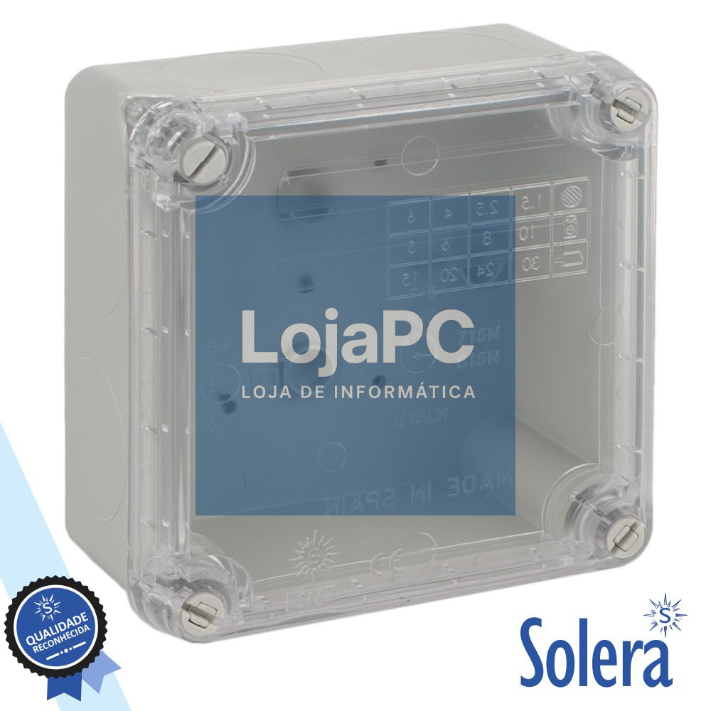 CAIXA DE PASSAGEM ESTANQUE 100x100x55MM IP65 IK07 SOLERA