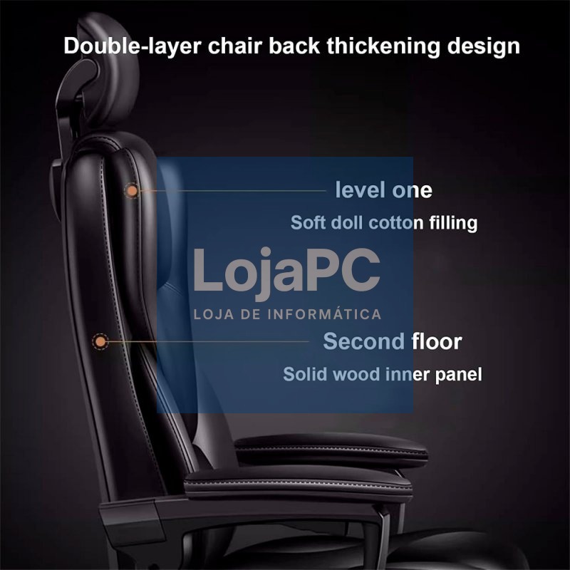 Premium Black Office Chair COOL Board (Footrest) — imagem 4