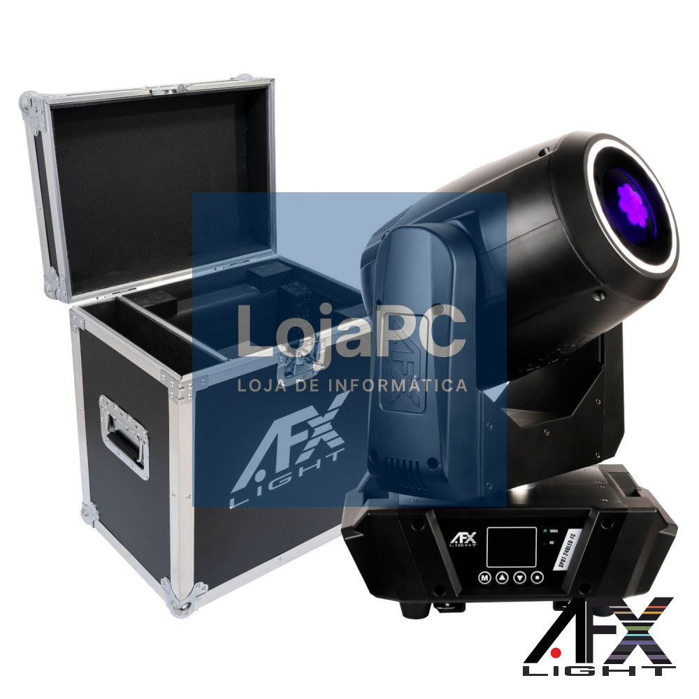 Moving Head 240W Beam/Anel DMX C/ Mala AFXLIGHT