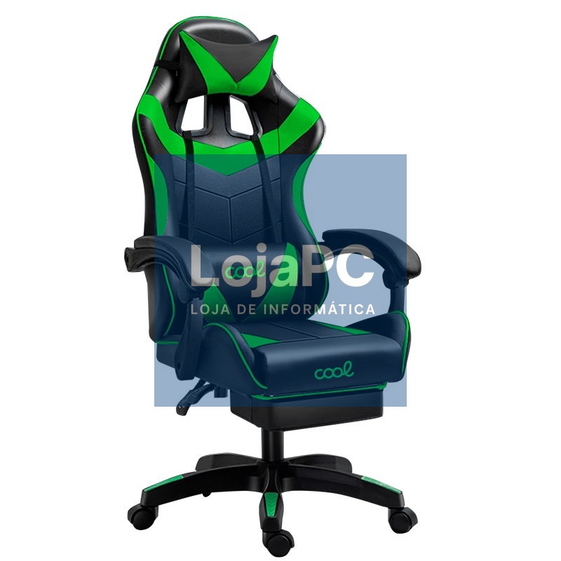 Premium Gaming Armchair COOL Rest Black-Green (Footrest)