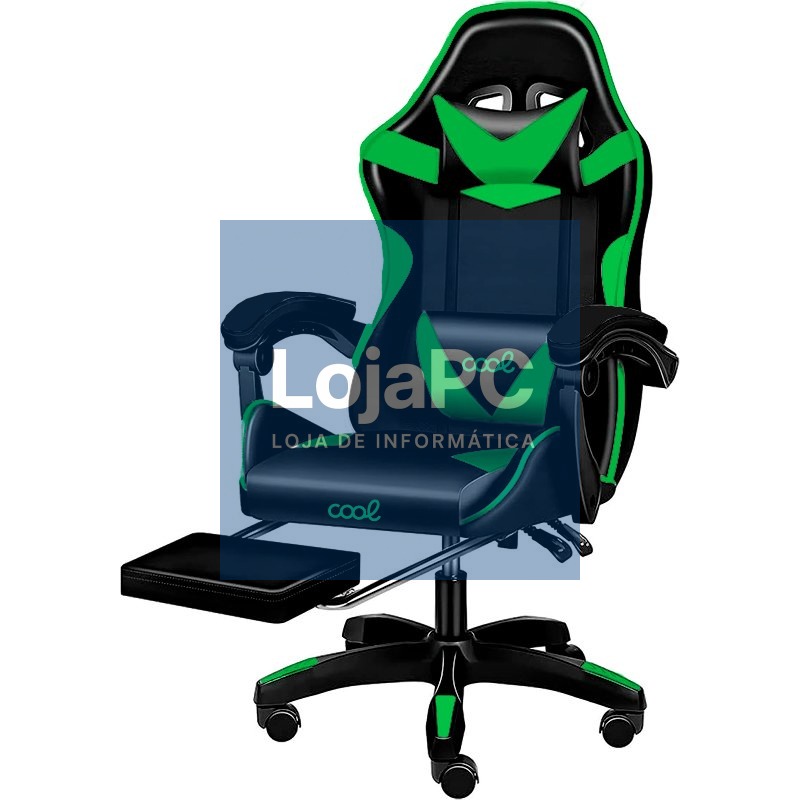 Premium Gaming Armchair COOL Rest Black-Green (Footrest) — imagem 2