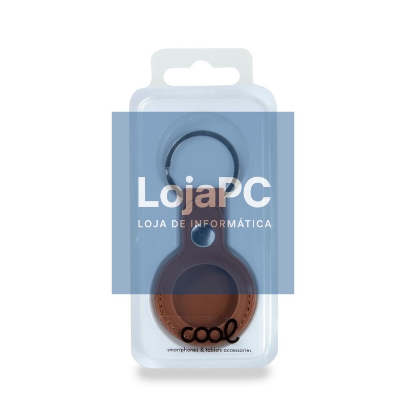 Protective Keychain COOL Compatible with AirTag Leatherette Brown — imagem 2