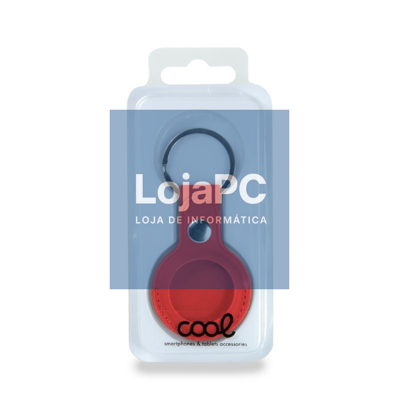 Protective Keychain COOL Compatible with AirTag Leatherette Red — imagem 3