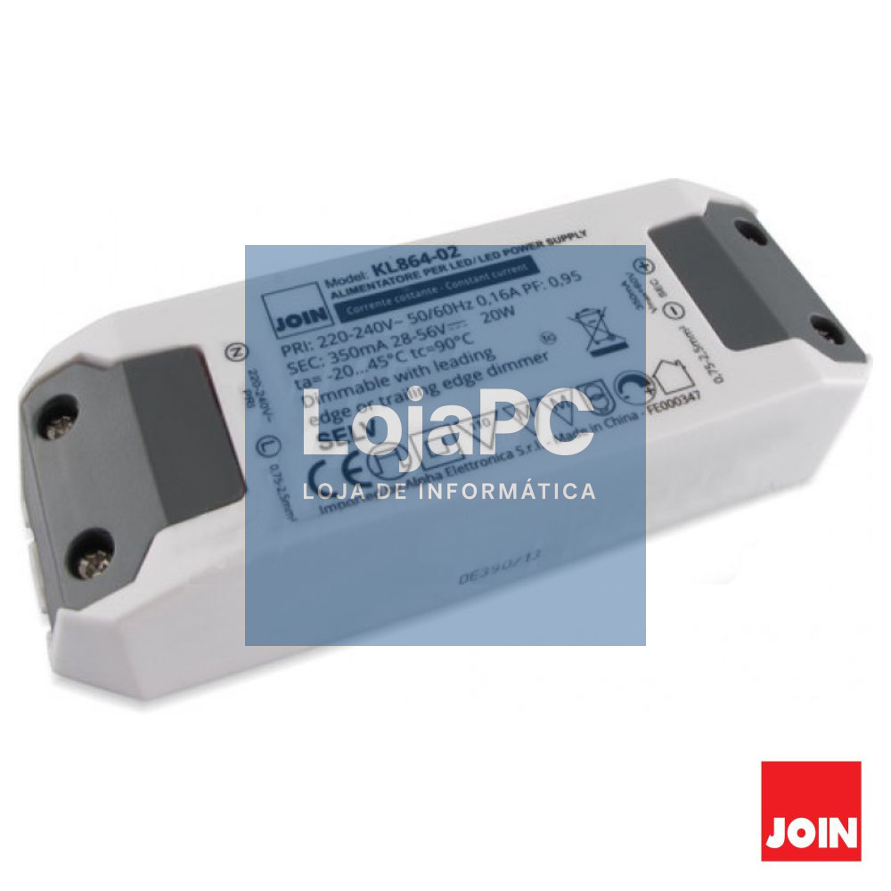 FONTE DE ALIMENTAÇÃO 350MA 20W 28-56V DIMÁVEL JOIN