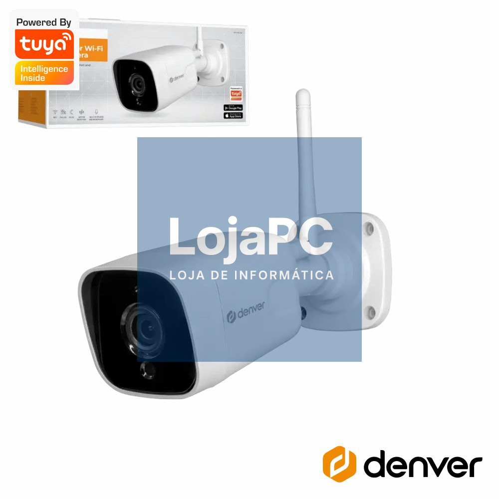 Câmara Vigilância IP 2MP Full HD 1080p Wifi Tuya DENVER