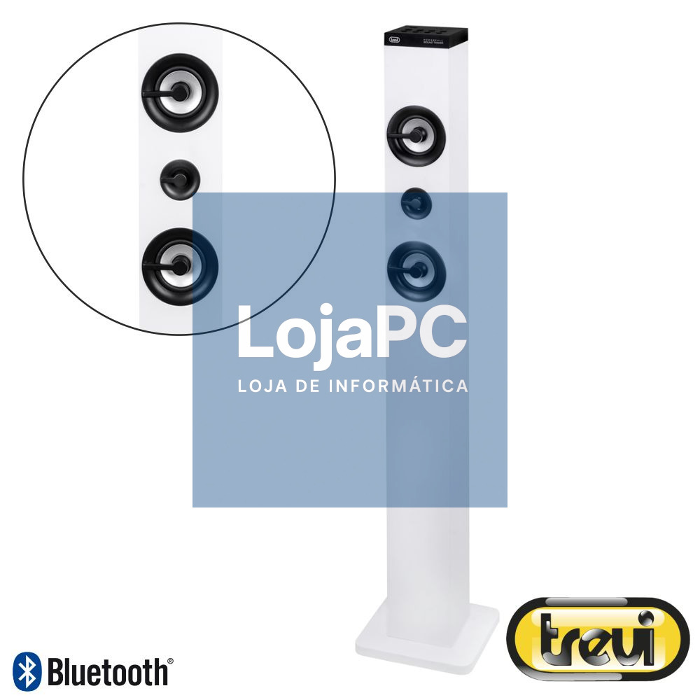 Coluna Centro Amplificada USB/BT/MicroSD 40W Branco TREVI