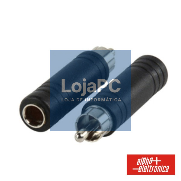 FICHA ADAPTADORA RCA MACHO / JACK 6.35MM FÊMEA MONO