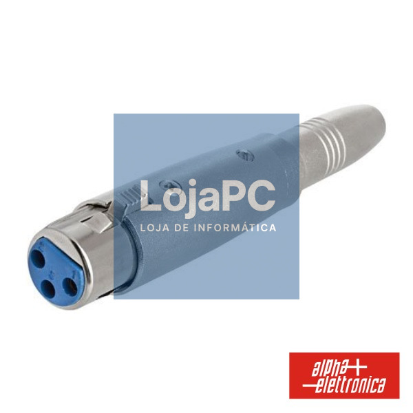 FICHA ADAPTADORA XLR 3P FÊMEA / FICHA JACK 6.35MM MONO C/BLO