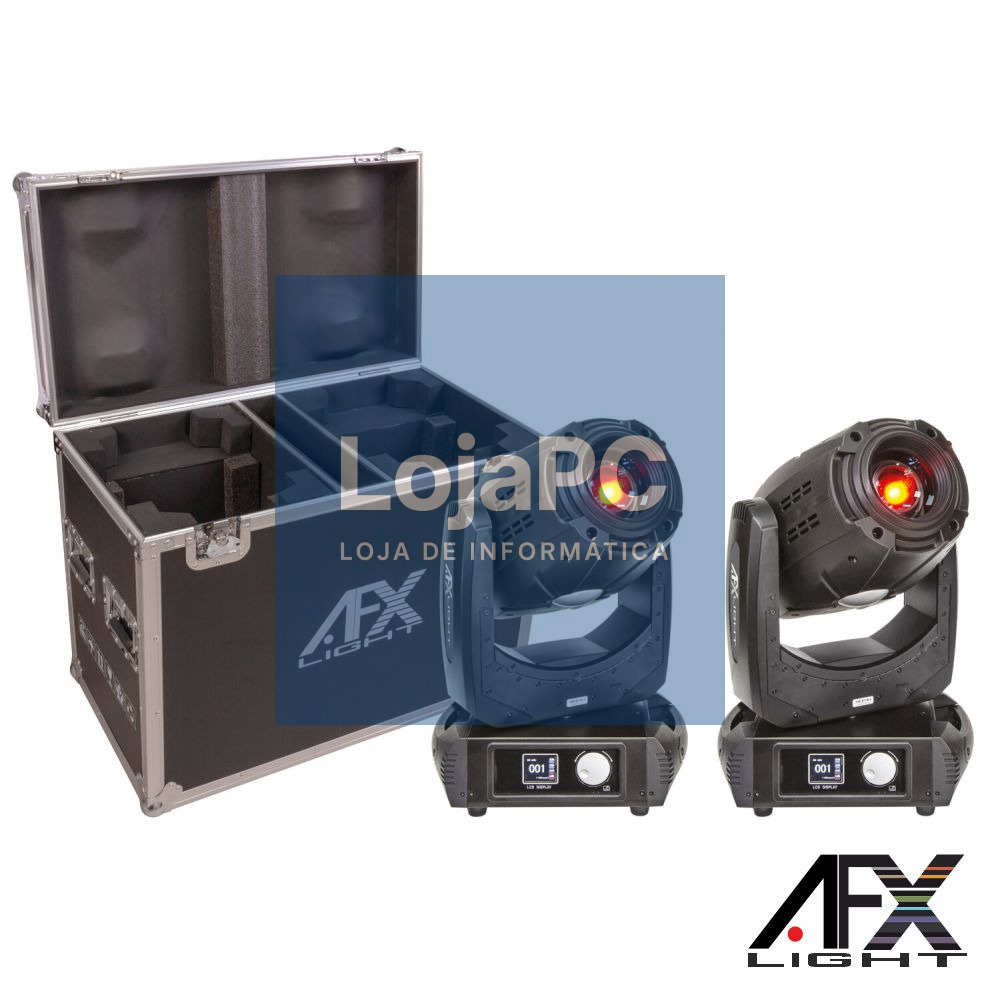 Conjunto 2 Moving Head 150W Beam/Spot/Wash C/ Mala AFXLIGHT