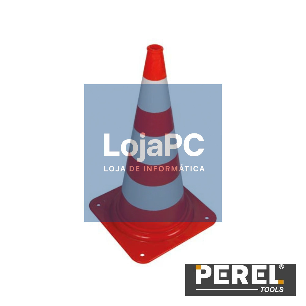 Cone De Sinalização Vermelho/Branco - 75 Cm - PEREL