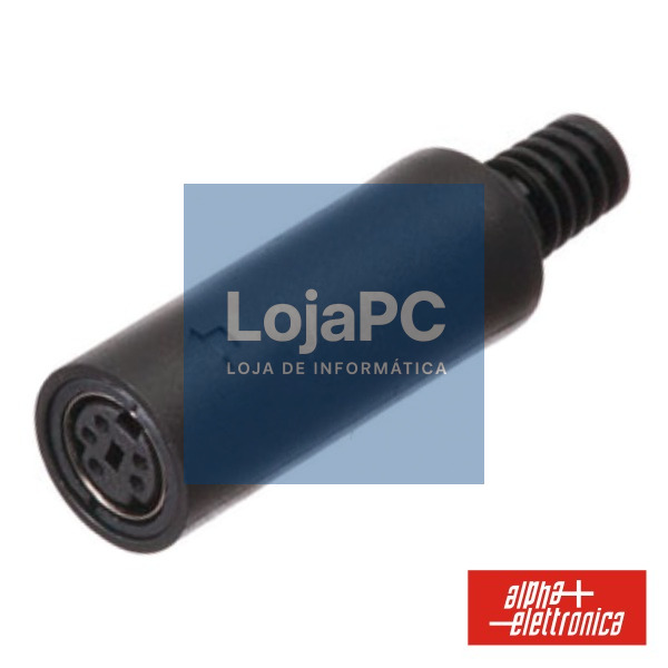 FICHA MINI DIN 5P FÊMEA ISOLADA PVC P/ SOLDAR