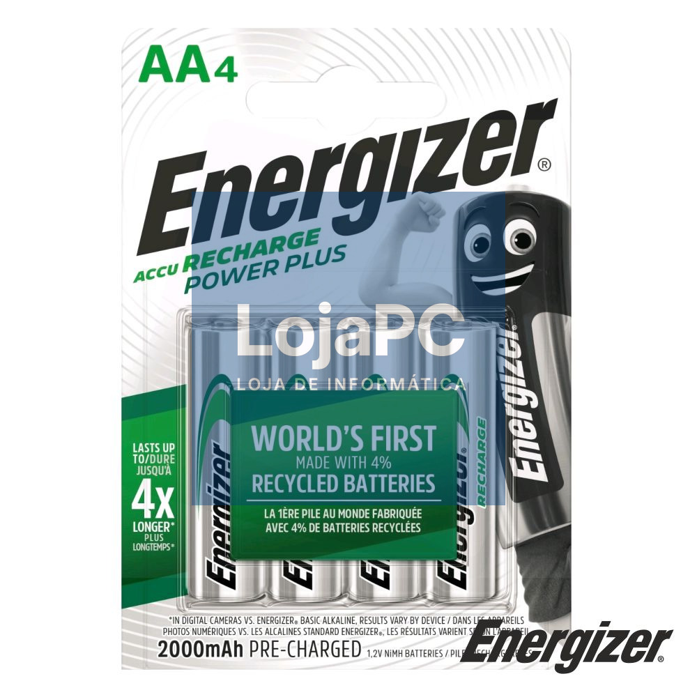 Bateria Ni-MH AA 1.2V 2000ma 4X Power Plus ENERGIZER