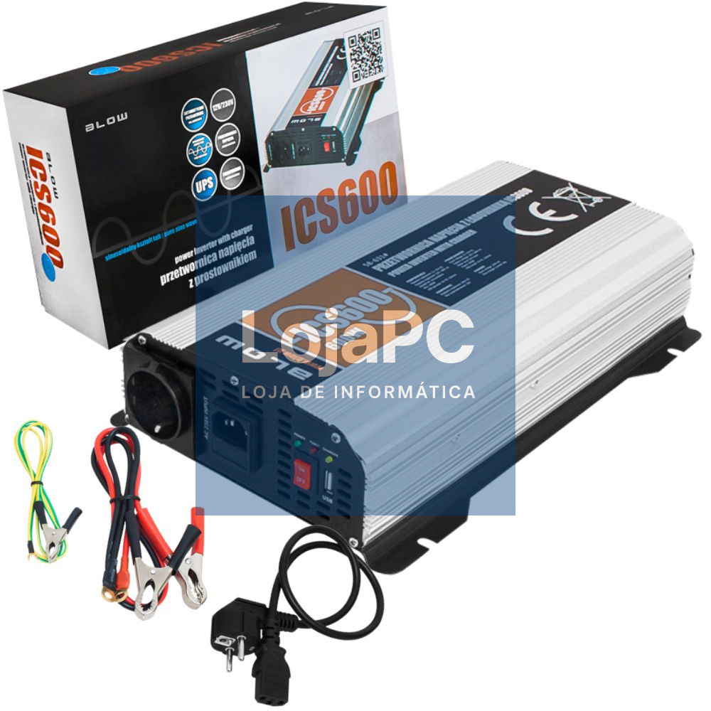 CONVERSOR 12V-230V 600W Onda Pura