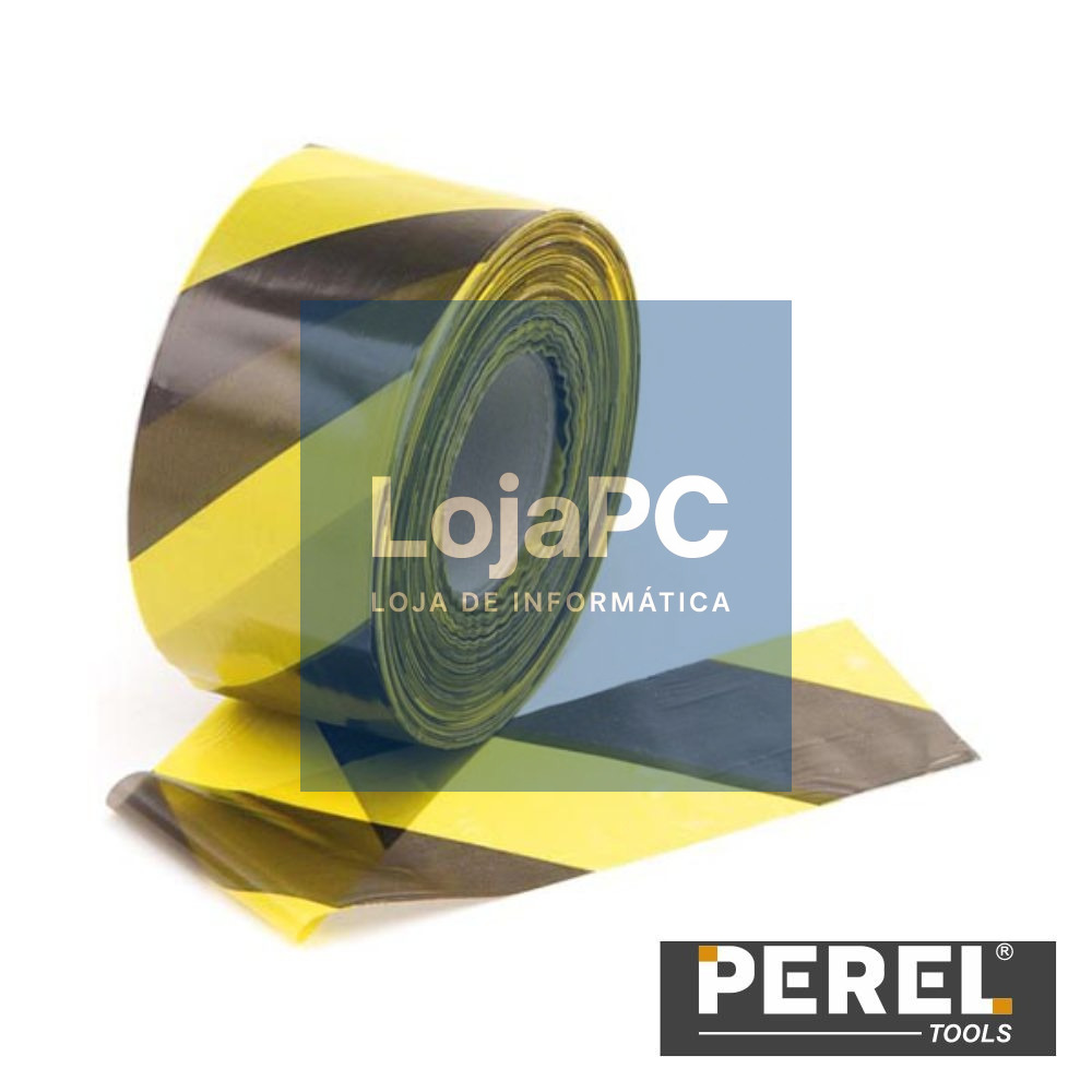 Fita De Sinalização Preta/Amarela - 500M PEREL