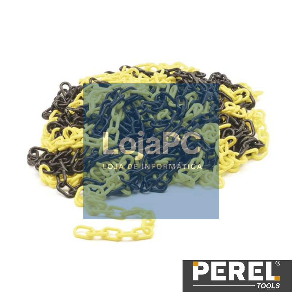 Corrente Plástica Amarela/Preta - 25M PEREL