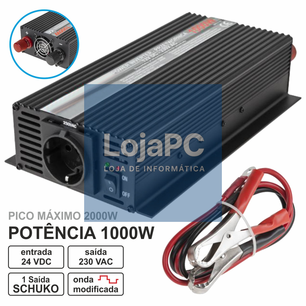 CONVERSOR 24V-230V 1000W Onda Modificada