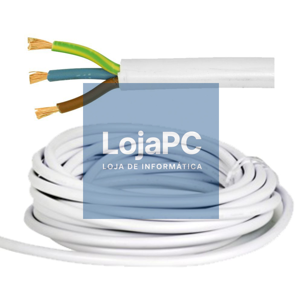 Cabo Alimentação Elétrico 3x2.5mm² Branco 5m