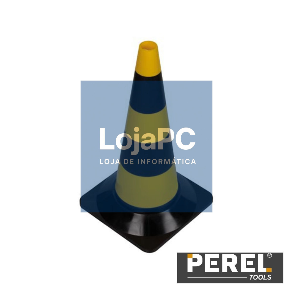 Cone De Sinalização Amarelo/Preto - 50cm PEREL