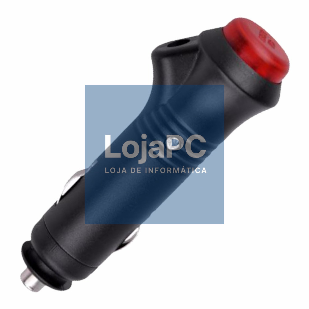 FICHA ISQUEIRO MACHO C/ INTERRUPTOR LED P/ SOLDAR