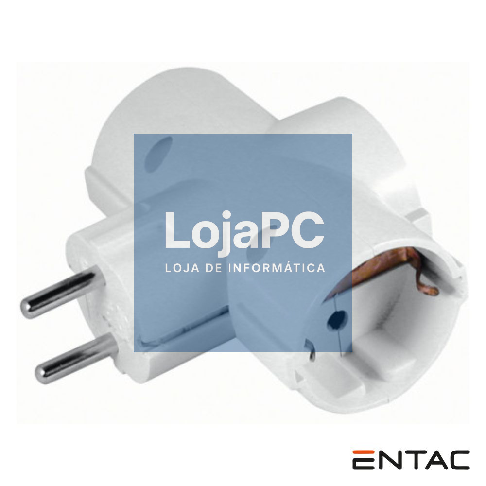Tomada Elétrica c/ 3 Saídas Branco ENTAC