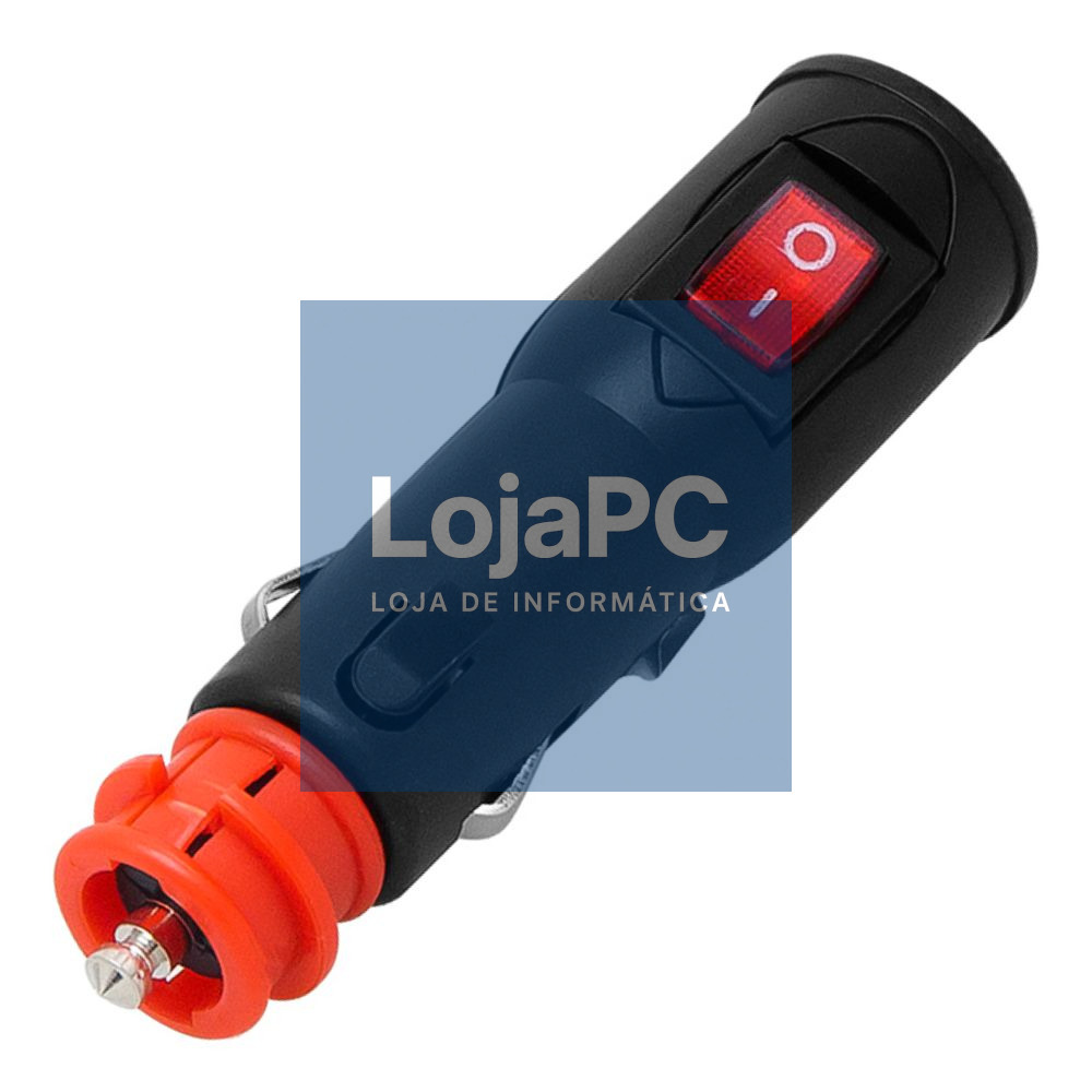 FICHA ISQUEIRO MACHO 12-24V C/ INTERRUPTOR LATERAL