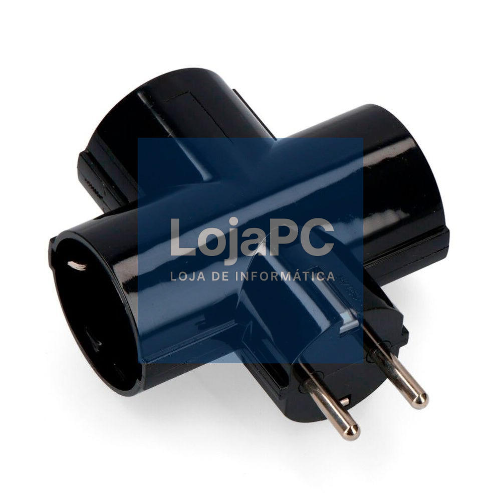 Ficha Elétrica Adaptadora 3x Schuko