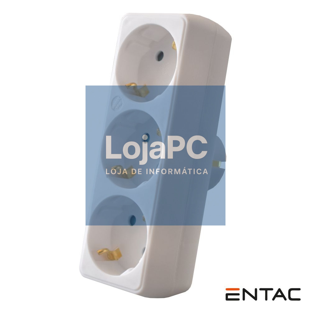 Tomada Elétrica c/ 3 Saídas Branco ENTAC