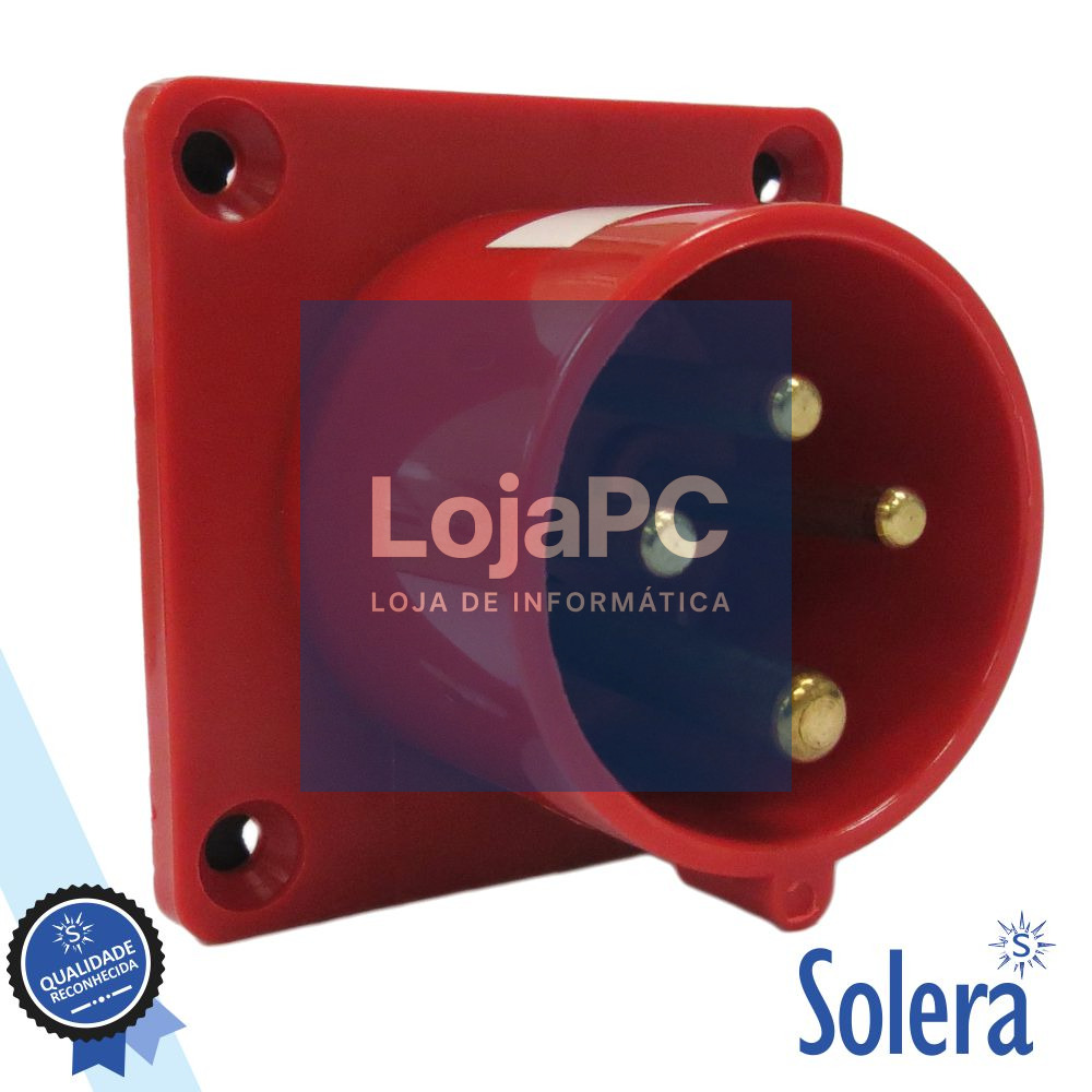 FICHA CEE MACHO PAINEL 3 POLOS (3P+T) 16A IP44 SOLERA