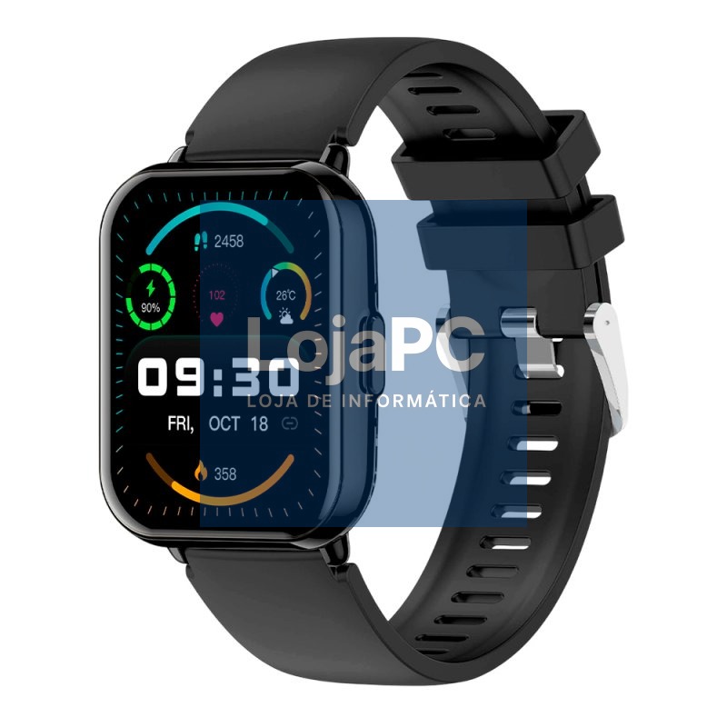 Smartwatch COOL Cascais Silicone Black (Amoled, Calls, Health, Sport)