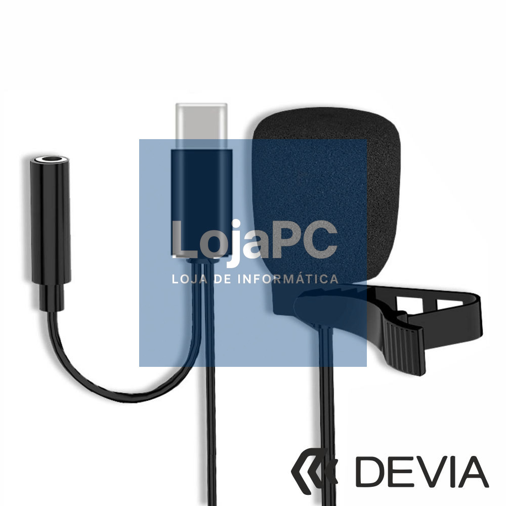 Microfone Lapela P/ Smartphone USB-C DEVIA