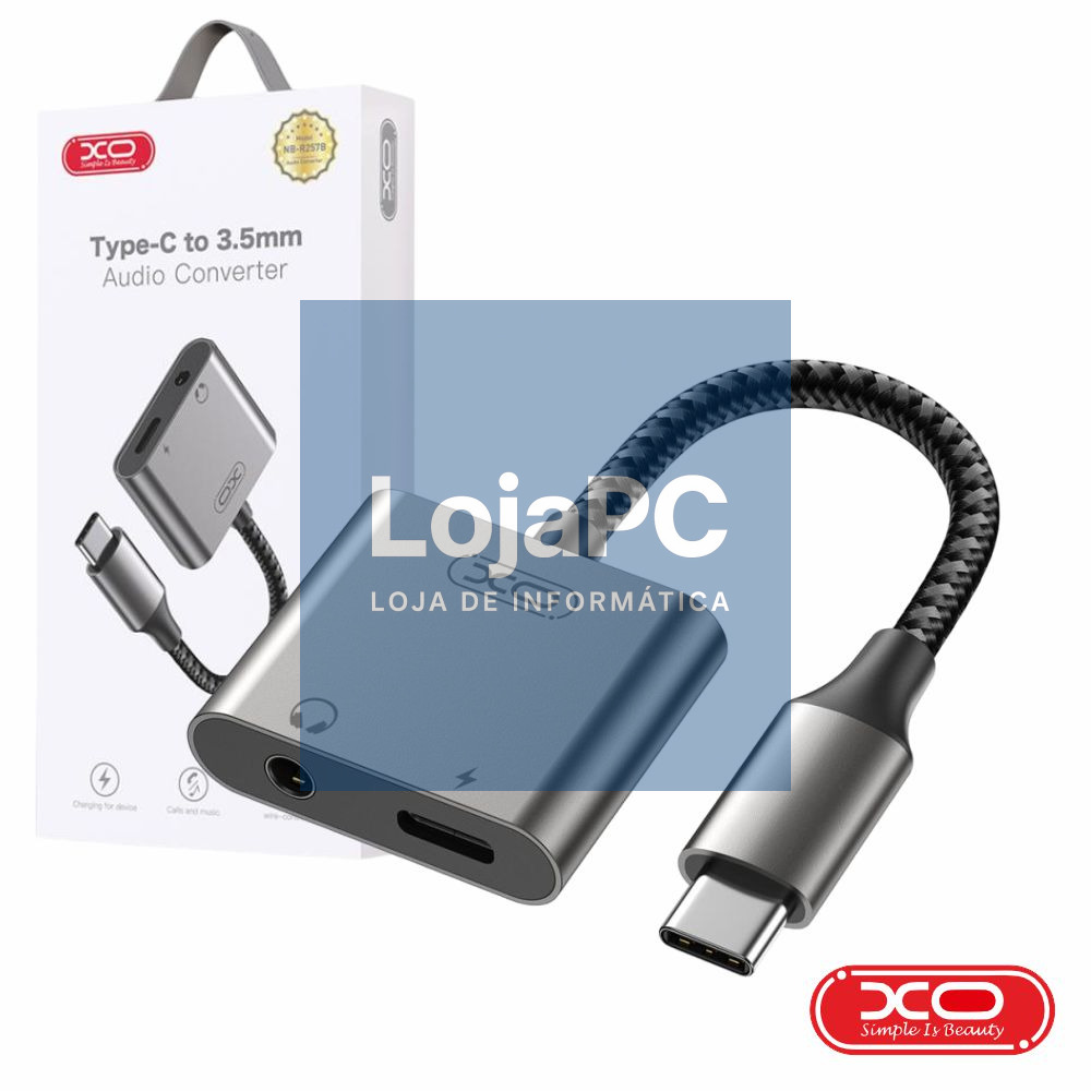 Adaptador USB-C P/ USB-C 27W PD+QC+AFC / Jack 3.5mm XO