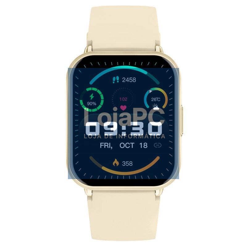 Smartwatch COOL Cascais Silicone Champagne (Amoled, Calls, Health, Sport) — imagem 3