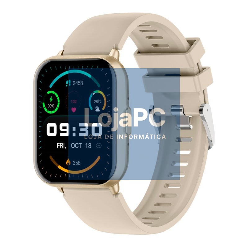 Smartwatch COOL Cascais Silicone Champagne (Amoled, Calls, Health, Sport)