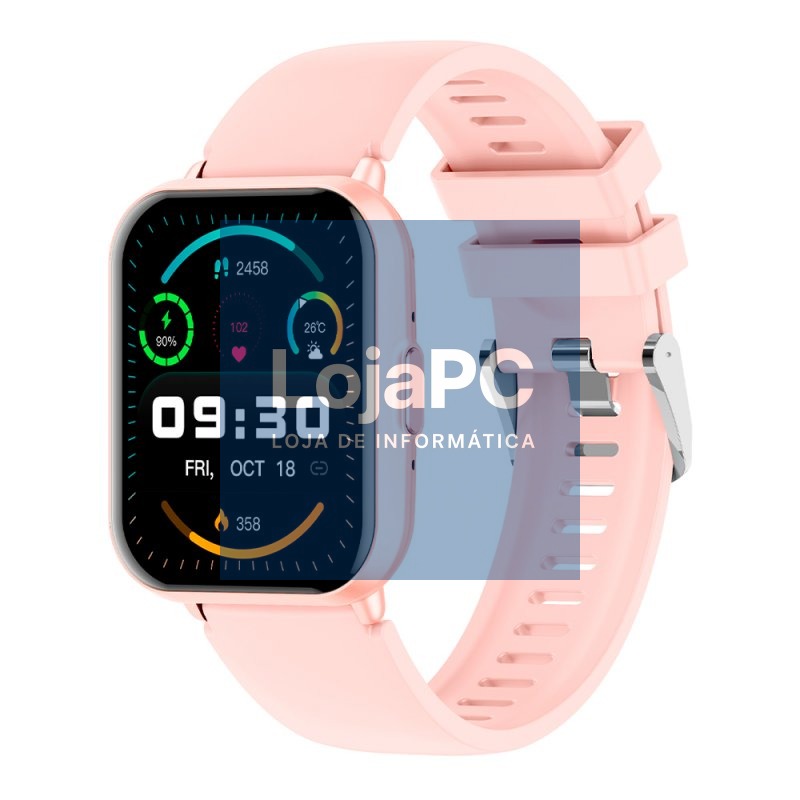 Smartwatch COOL Cascais Silicone Pink (Amoled, Calls, Health, Sport)