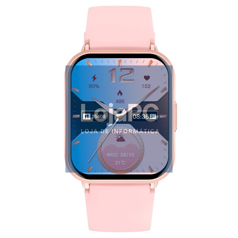 Smartwatch COOL Cascais Silicone Pink (Amoled, Calls, Health, Sport) — imagem 2
