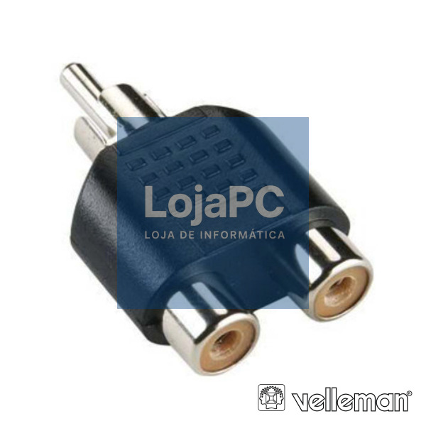 FICHA ADAPTADORA RCA MACHO / 2 RCA FÊMEA