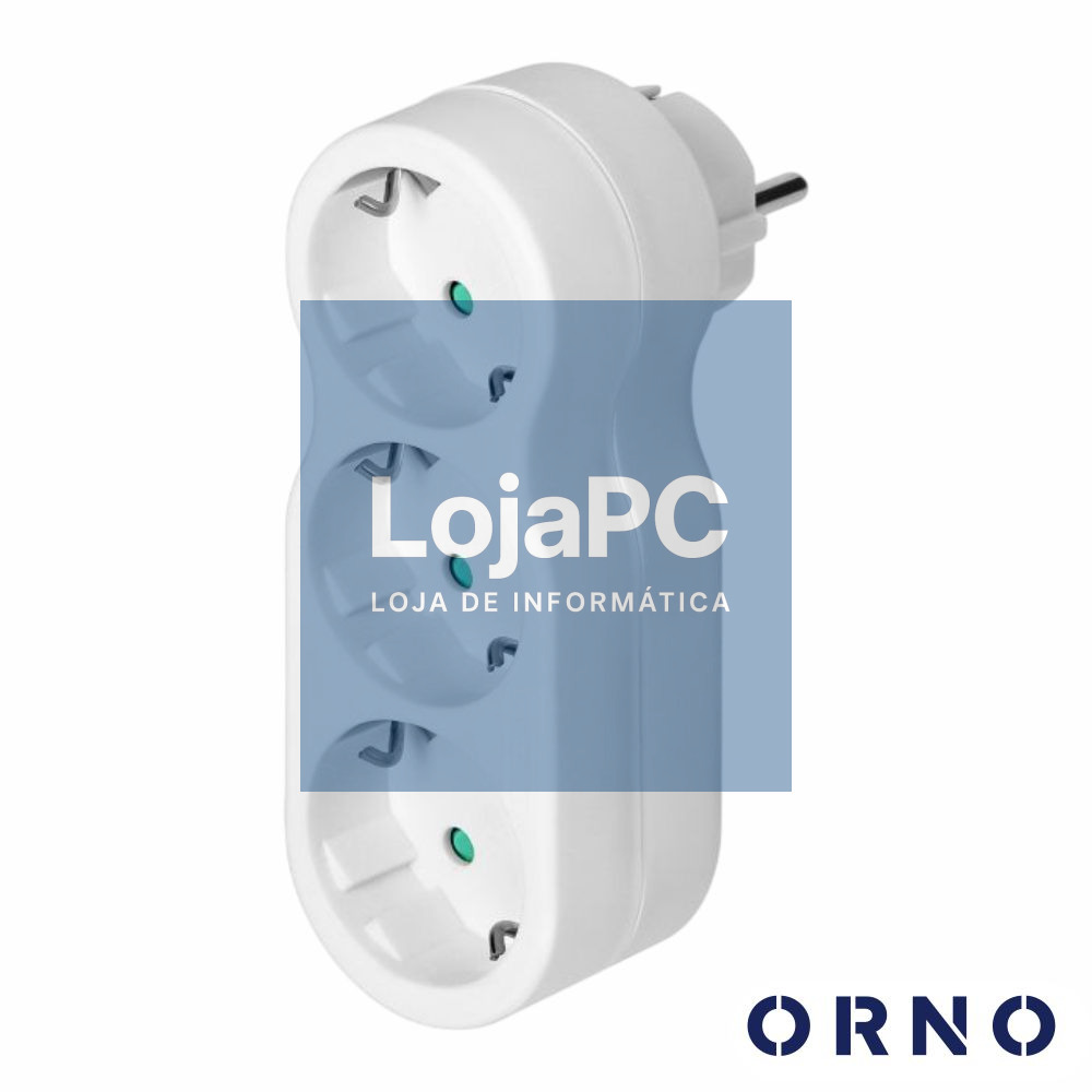 Ficha Elétrica Adaptadora 3x Schuko IP20 ORNO