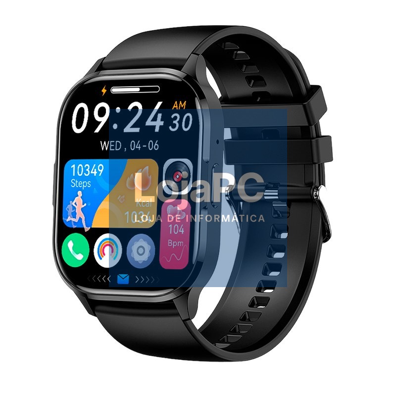 Smartwatch COOL Delta Silicone Black (Amoled, Calls, Health, Sport)