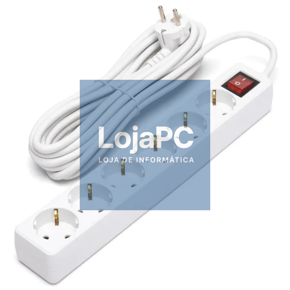 TOMADA ELÉTRICA C/ 6 SAÍDAS INTERRUPTOR 5M