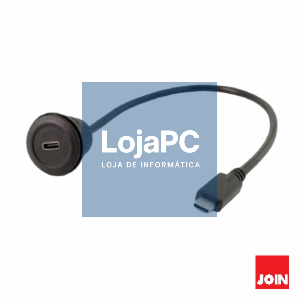 Cabo Adaptador USB-C Fêmea Painel / USB-C Macho 30cm JOIN