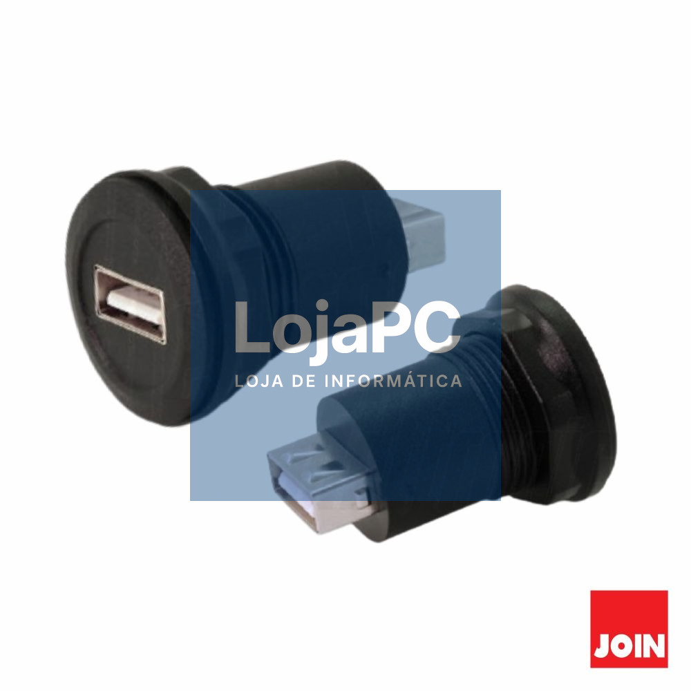 Ficha Adaptadora USB-A Fêmea / Fêmea Painel JOIN