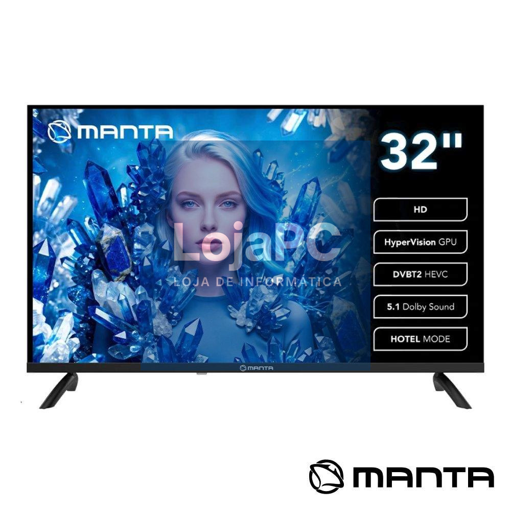 TV LED Frameless 32" HD HDMI DVB-T2/T/C MANTA