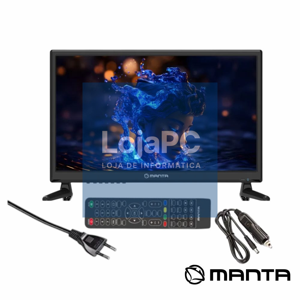 TV LED 19" HD HDMI USB Colunas 2x3W 12V/230V MANTA