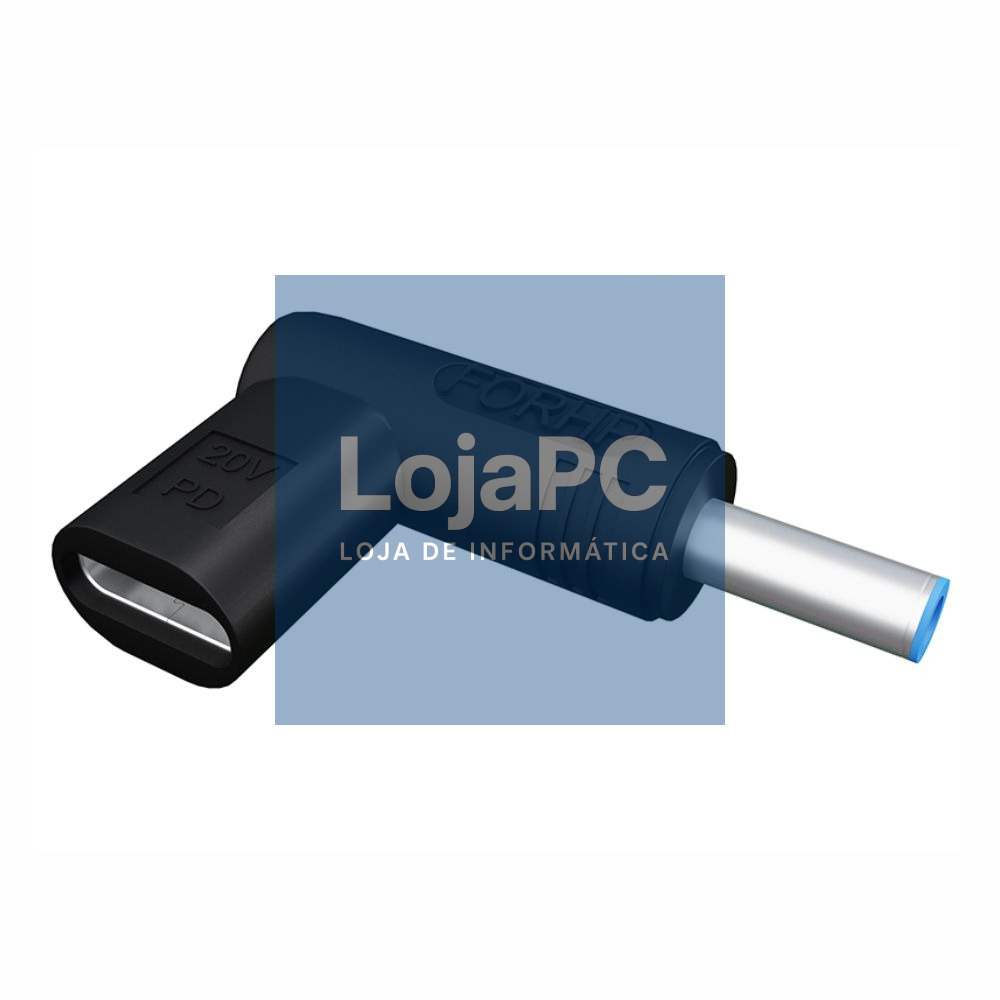 Ficha Adaptadora USB-C Fêmea / Ficha DC 3.0x4.5mm Macho