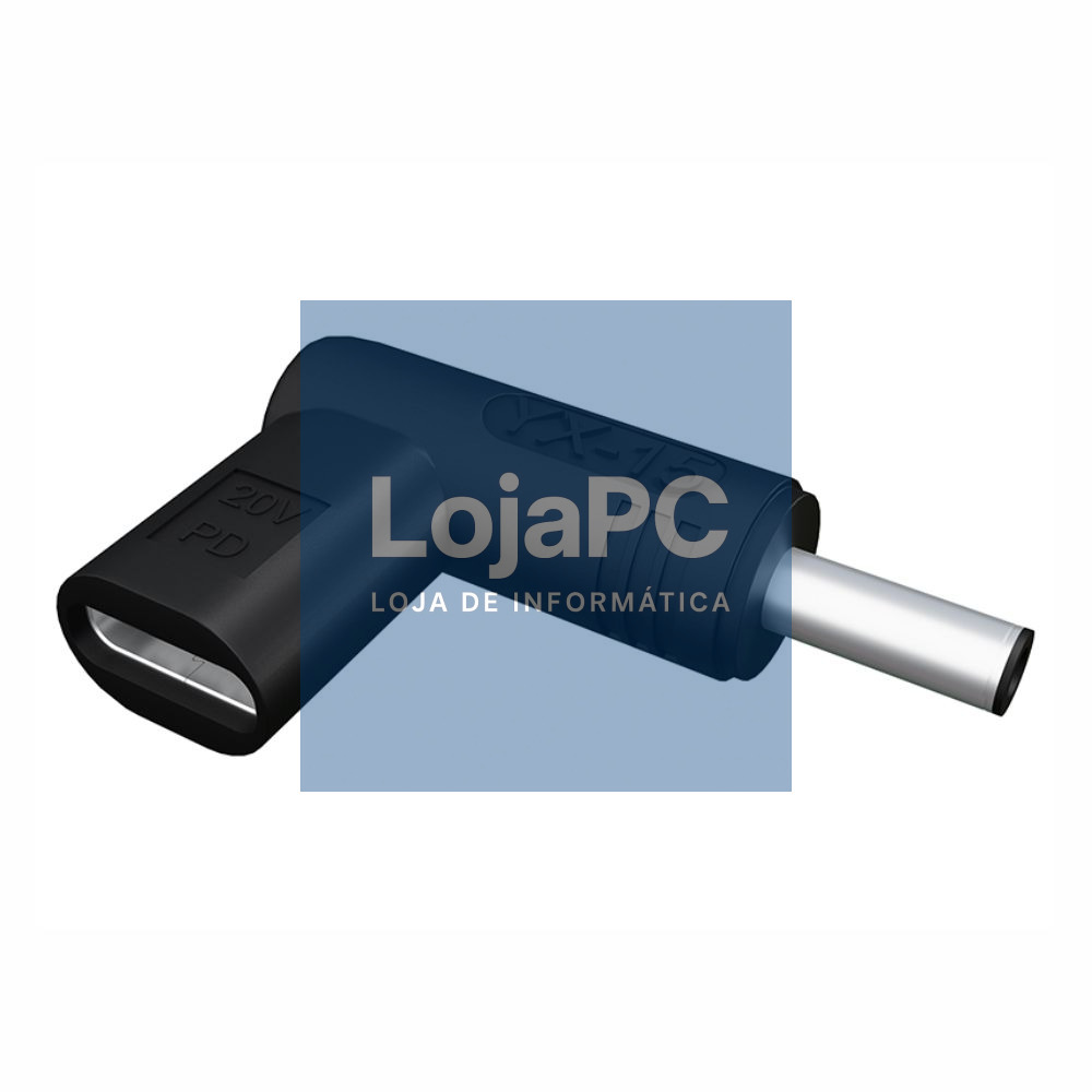 Ficha Adaptadora USB-C Fêmea / Ficha DC 1.35x4.0mm Macho