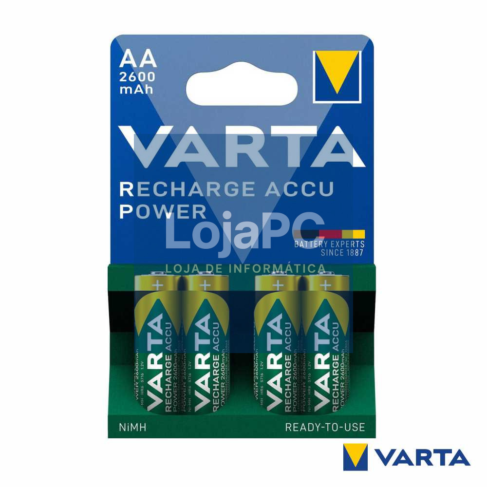 Pilha Recarregável AA 1.2V 2600mA 4x Blister VARTA