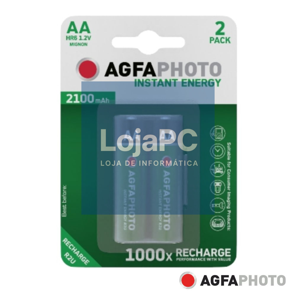 Pilha Recarregável AA 1.2V 2100mAh 2x Blister AGFAPHOTO