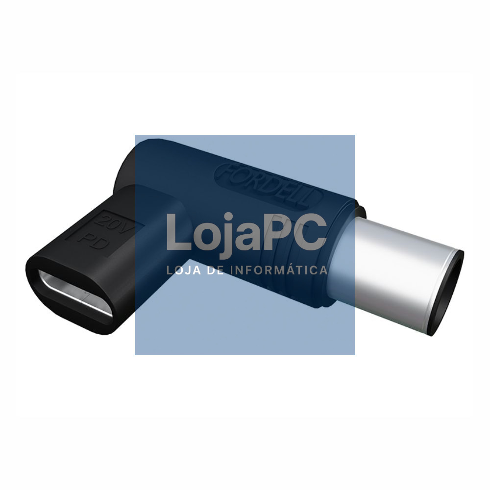 Ficha Adaptadora USB-C Fêmea / Ficha DC 5.0x7.4mm Macho