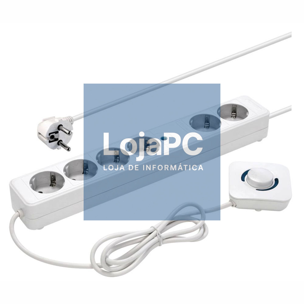 Extensão Elétrica 6x Schuko C/ Interruptor De Pé 1.5m