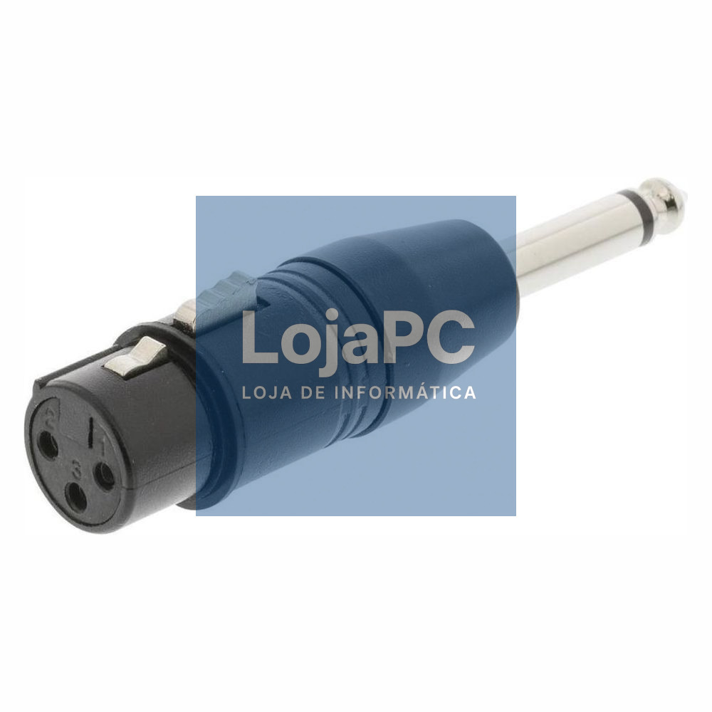 Ficha Adaptadora XLR 3p Fêmea / Jack 6.35mm Macho Mono